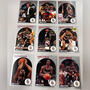 Vintage NBA Hoops Portland Trailblazers Player Lot 1990-91 Basketball Cards